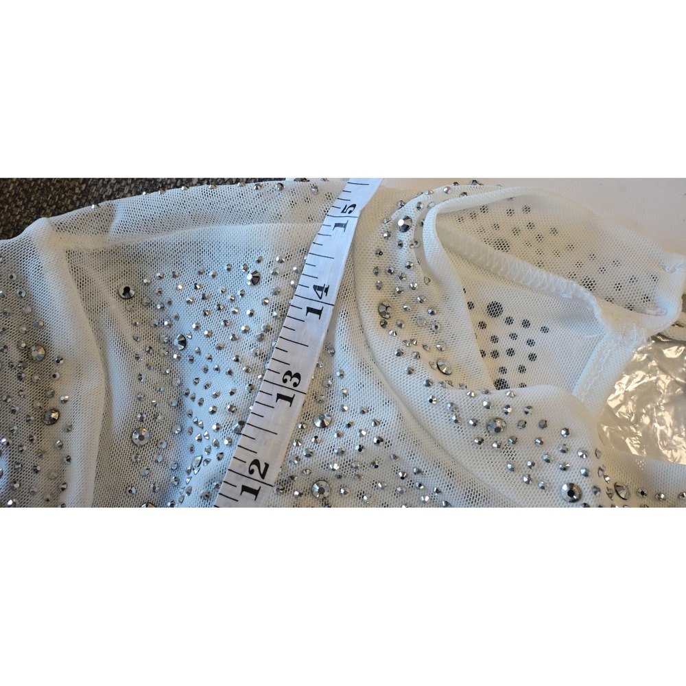 Hot & Delicious Rhinestone Mesh Crop Top - Picture 8 of 8